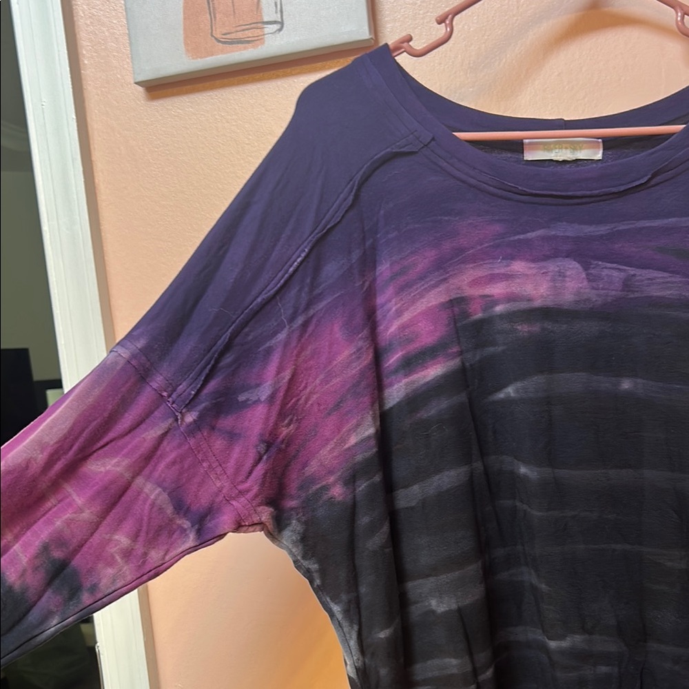 River + Sky Oversized Purple Pink Tie Dye Sweater - Picture 4 of 5